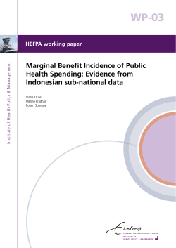 Marginal Benefit Incidence of Public Health Spending: Evidence