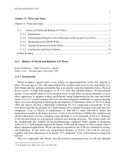 11.3 History of Nb3Sn and Related A15 Wires
