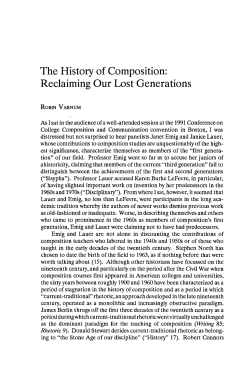 The History of Composition: Reclaiming Our Lost Generations