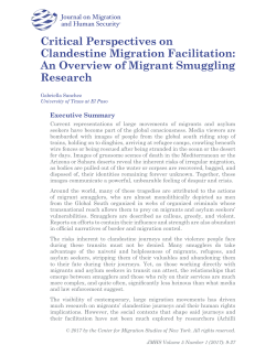 Critical Perspectives on Clandestine Migration Facilitation: An
