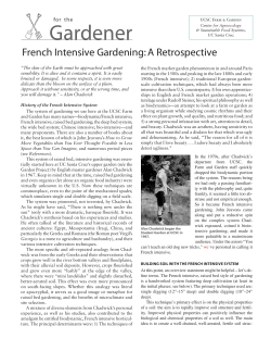 French Intensive Gardening