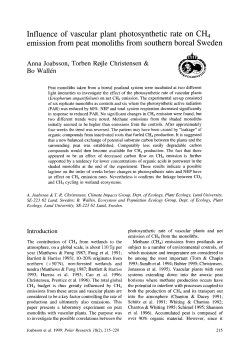 Influence of vascular plant photosynthetic rate on CH4 emission