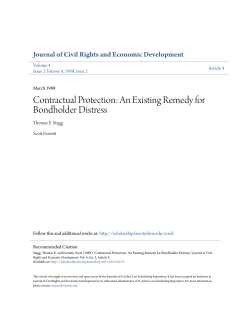Contractual Protection: An Existing Remedy for Bondholder Distress