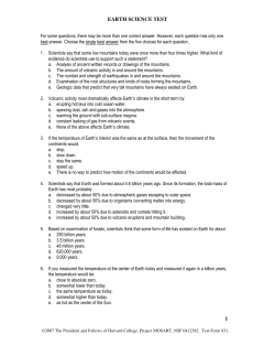 earth science test 1