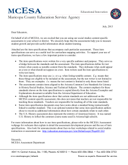 Item Specifications MCESA