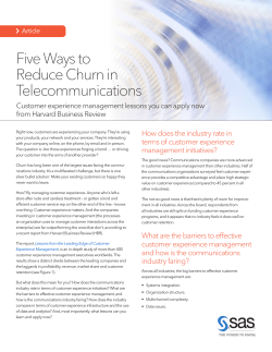 Five Ways to Reduce Churn in Telecommunications