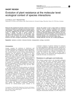 Evolution of plant resistance at the molecular level