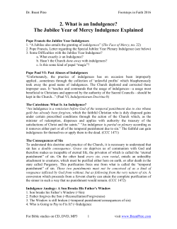 2. What is an Indulgence? The Jubilee Year of