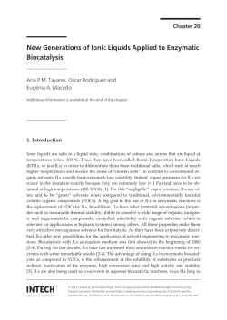 New Generations of Ionic Liquids Applied to Enzymatic Biocatalysis