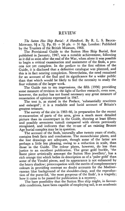 Review: The Sutton Hoo Ship-Burial
