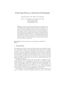 Preserving Privacy in Structural Neuroimages.
