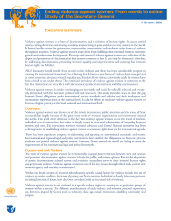 Ending violence against women: from words to action Study of the