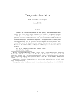 The dynamics of revolutions&lowast;
