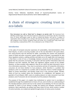 A chain of strangers: creating trust in eco‐labels