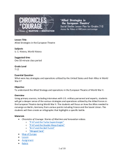 Allied Strategies and Operations in the European Theatre