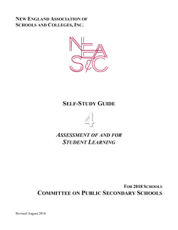 Assessment of and for Student Learning - neasc-cpss