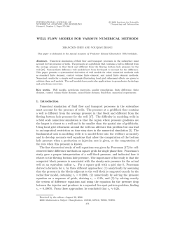 WELL FLOW MODELS FOR VARIOUS NUMERICAL METHODS 1