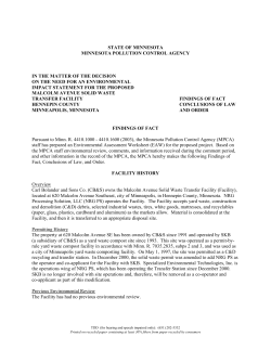 Signature Document - Minnesota Pollution Control Agency