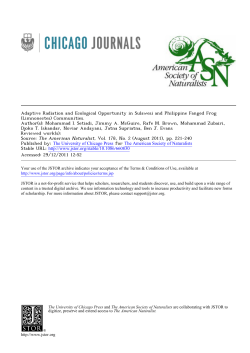 Adaptive Radiation and Ecological Opportunity in Sulawesi and