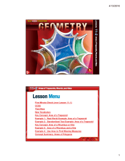 11-2 Areas of Trapezoids Rhombi and Kites