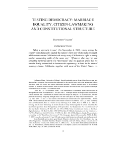 marriage equality, citizen-lawmaking and constitutional structure