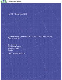 How Important is the 12.5 % Corporate Tax Rate in Ireland?