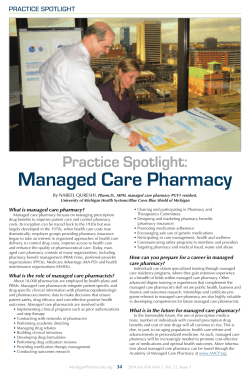 Managed Care Pharmacy - Michigan Pharmacists Association