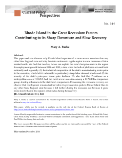 Rhode Island in the Great Recession: Factors Contributing to its
