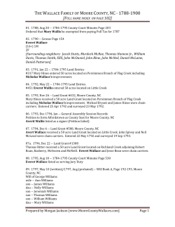 The Wallace Family of Moore County, NC