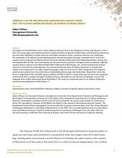 AM&Eacute;RICA IS IN THE ARCHIPELAGO: MARIANO DE LA ROSA`S