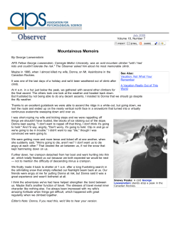 APS Observer - Mountainous Memoirs
