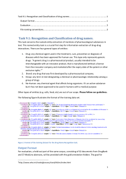 Task 9.1: Recognition and Classification of drug names.