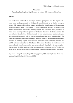 Theme-based teaching.. - EdUHK Research Repository