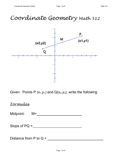 Coordinate Geometry Packet