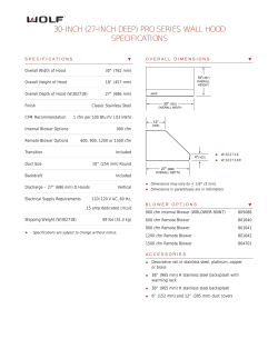 30-inch (27-inch deep) pro series wall hood specifications