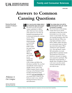Answers to Common Canning Questions