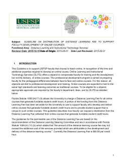USFSP Distance Learning Course Development Program
