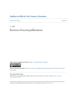 Reviews of recent publications