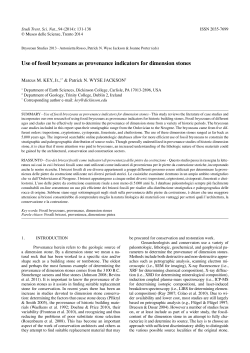 Use of fossil bryozoans as provenance indicators for dimension stones