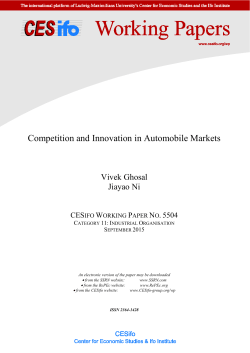 Competition and Innovation in Automobile Markets