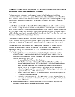 Ministry of Polish Congregations to Chicago Polish Immigrants