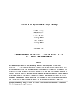 Trade-offs in the Repatriation of Foreign Earnings