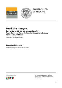 Feed the hungry. - Fondazione per la Sussidiariet&agrave;