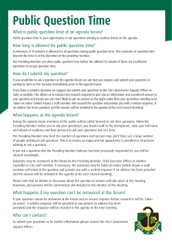 Public Question Time