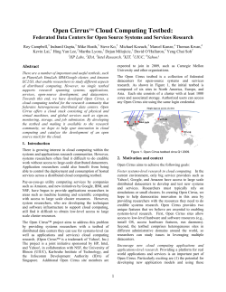 Open Cirrus Cloud Computing Testbed