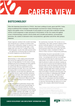 biotechnology - Victoria University of Wellington
