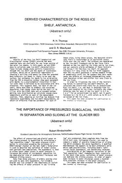 DERIVED CHARACTERISTICS OF THE ROSS ICE SHELF