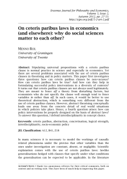 On ceteris paribus laws in economics (and elsewhere): why do