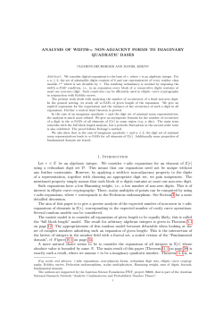 ANALYSIS OF WIDTH-w NON-ADJACENT