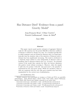 Has Distance Died? Evidence from a panel Gravity Model